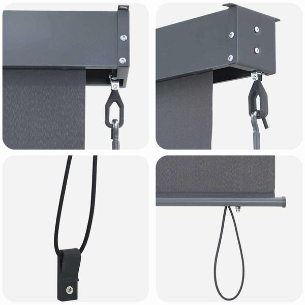 Vidaxl Store enrouleur extérieur rayé anthracite 200x250cm - 34% de remise