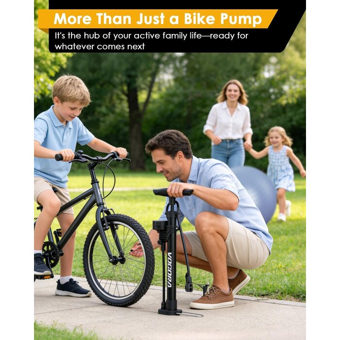 Pompe à pied vélo manomètre 160 PSI - Acier noir - 29% de remise