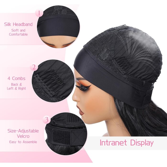 Perruque ondulée noire 61cm, densité 150% - 31% de remise
