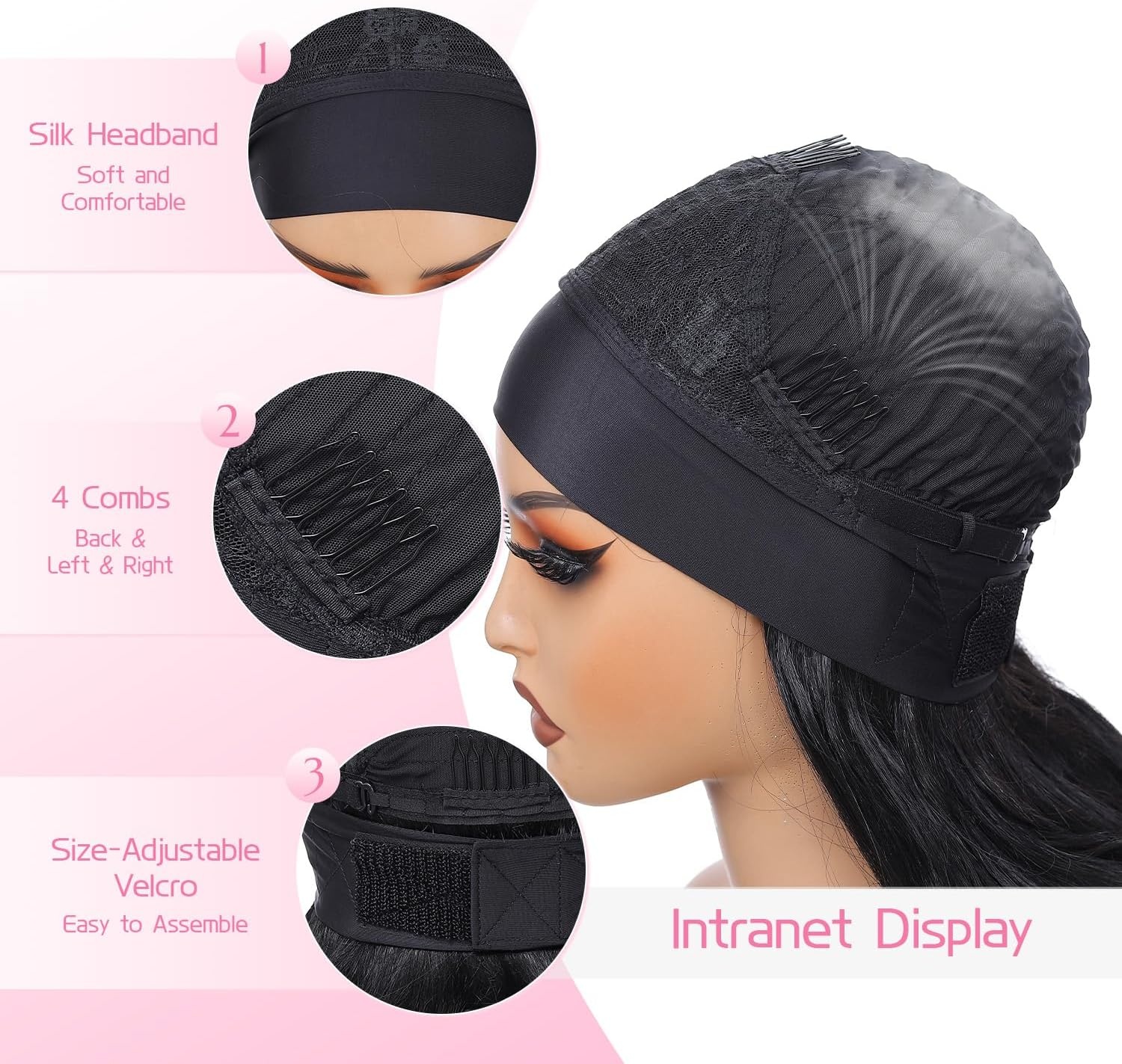 Perruque ondulée noire 61cm, densité 150% - 31% de remise
