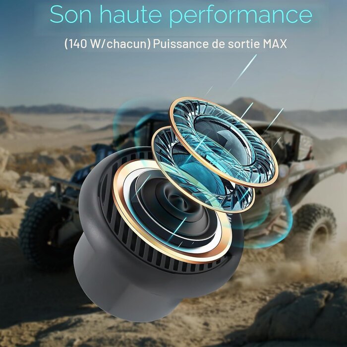 Haut-parleurs marins étanches 140W Bluetooth - 33% de remise