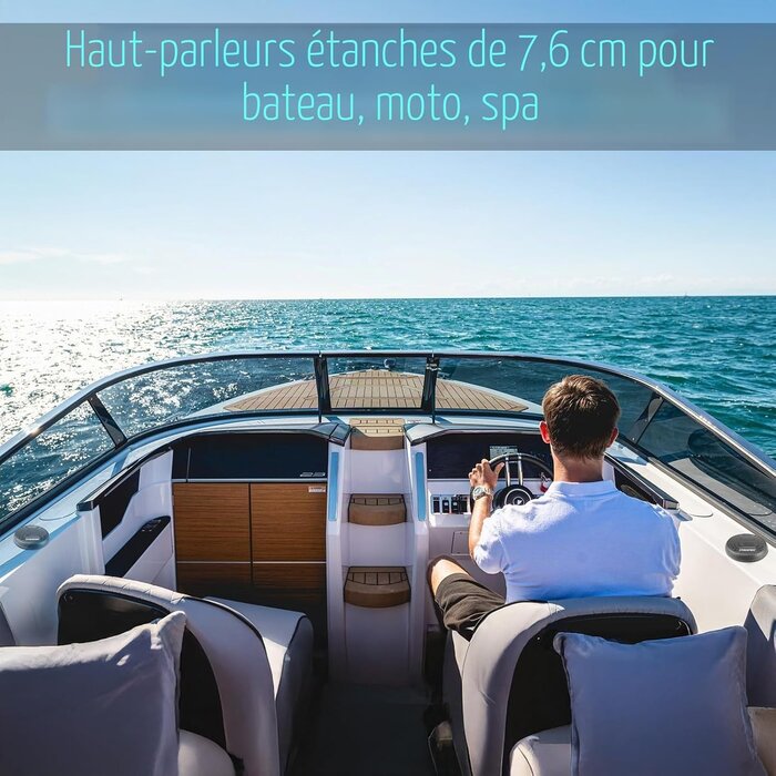 Haut-parleurs marins étanches 140W Bluetooth - 33% de remise