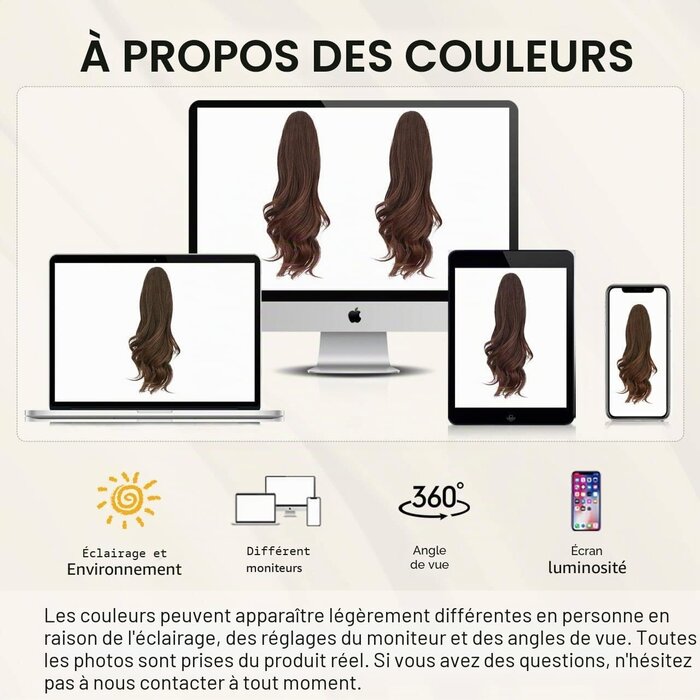 Extension queue de cheval ondulée 41 cm brun foncé - 30% de remise