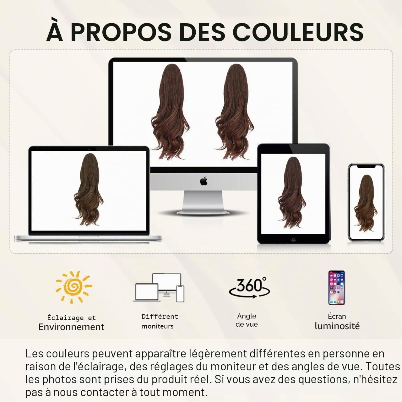 Extension queue de cheval ondulée 41 cm brun foncé - 30% de remise