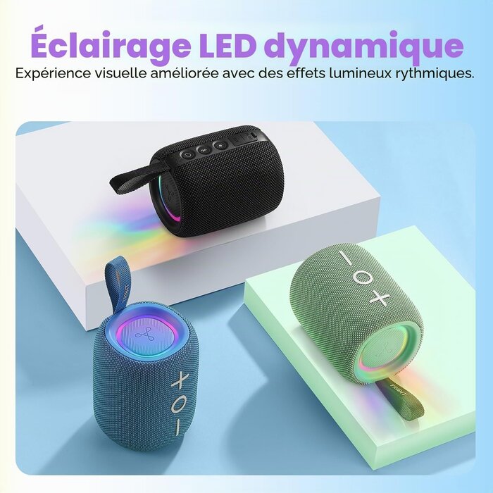 Enceinte Bluetooth 12W étanche IPX7 bleue - 32% de remise