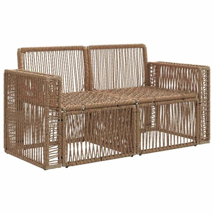 Vidaxl Banc de jardin 2 places en résine tressée beige - 34% de remise