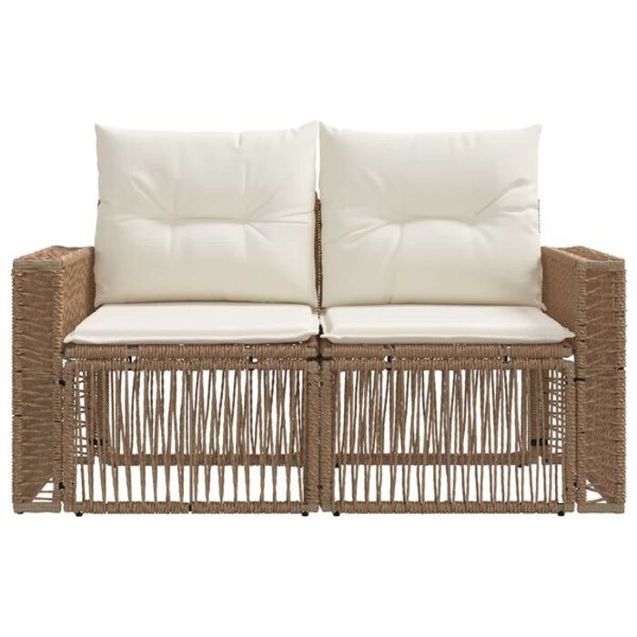 Vidaxl Banc de jardin 2 places en résine tressée beige - 34% de remise