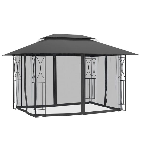 Vidaxl Tonnelle de jardin 400x300x270cm anthracite - 35% de remise