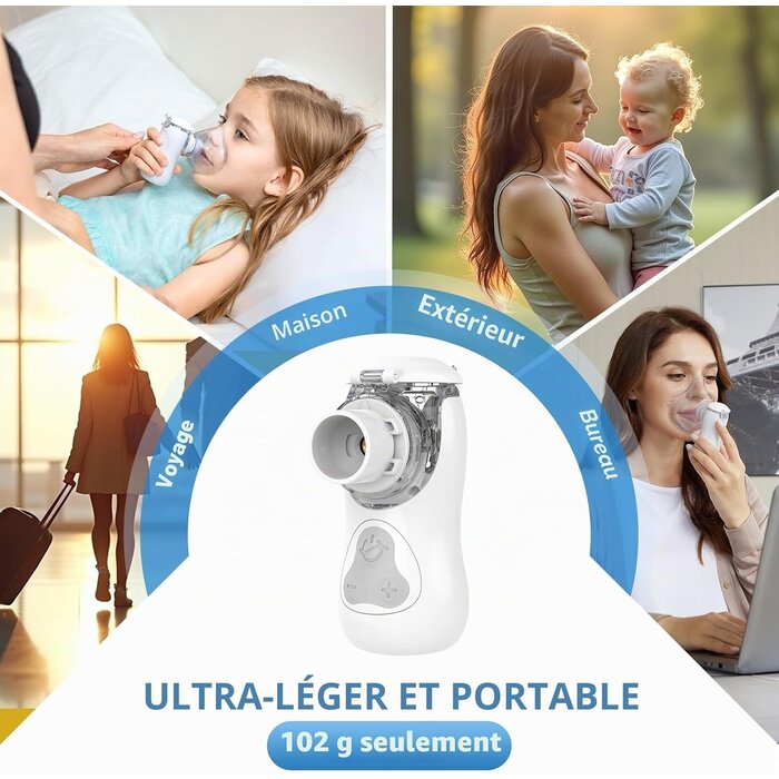 Nébuliseur électrique portable, Blanc gris, Taille S - 33% de remise