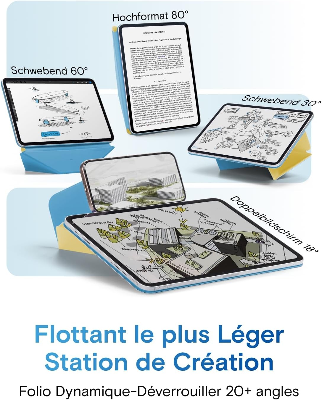 Étui folio magnétique pour iPad Air - 33% de remise - Panna Cotta et Jean