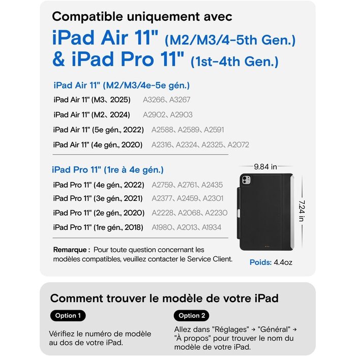 Étui magnétique iPad Pro 11" et Air - 32% de remise
