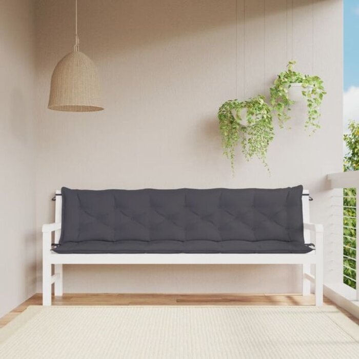 Vidaxl Lot de 2 coussins de banc 200x50 cm, Anthracite - 34% de remise
