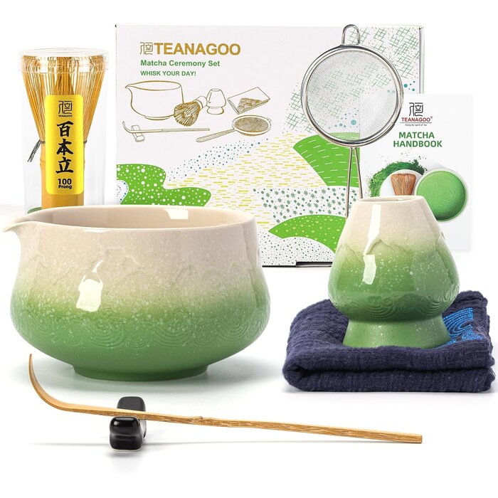 Service à thé Matcha 7 pièces Fuji - 30% de remise - Céramique et Bambou