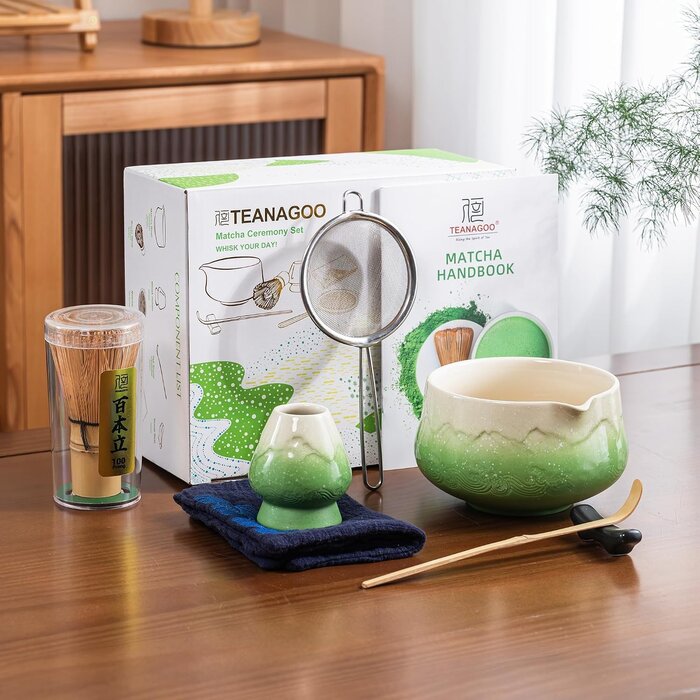 Service à thé Matcha 7 pièces Fuji - 30% de remise - Céramique et Bambou