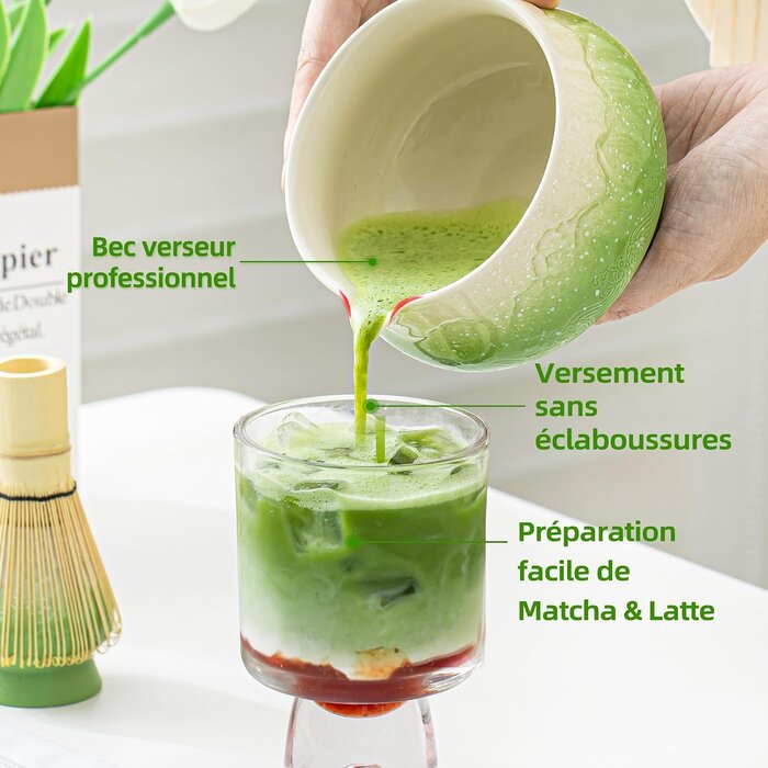 Service à thé Matcha 7 pièces Fuji - 30% de remise - Céramique et Bambou
