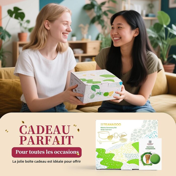 Service à thé Matcha 7 pièces Fuji - 30% de remise - Céramique et Bambou