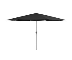 Vidaxl Parasol de jardin 390 cm noir - Mât métal - 46% de remise