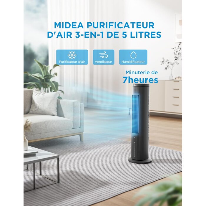 Rafraîchisseur d'air 3-en-1 5L, 3 vitesses - 34% de remise