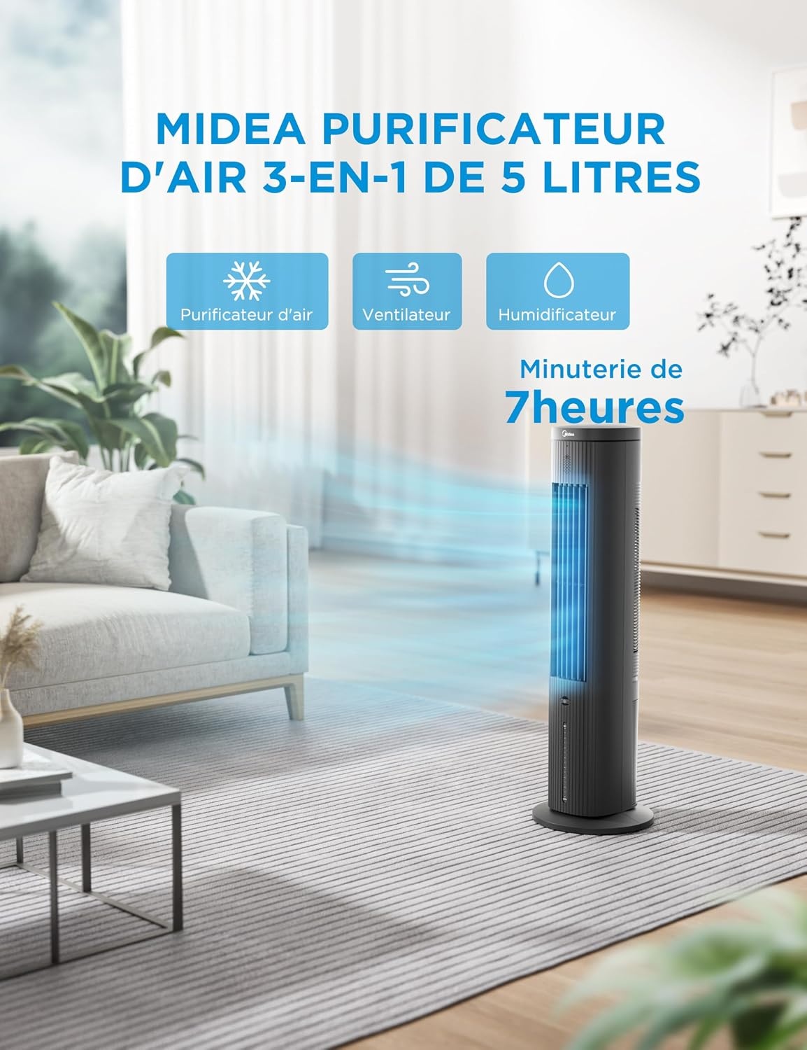 Rafraîchisseur d'air 3-en-1 5L, 3 vitesses - 34% de remise