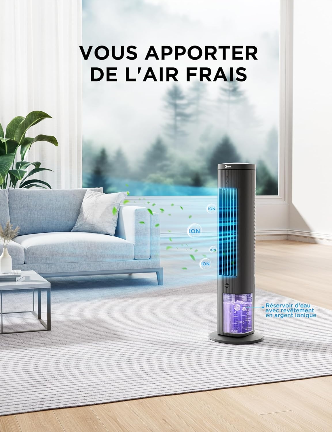 Rafraîchisseur d'air 3-en-1 5L, 3 vitesses - 34% de remise