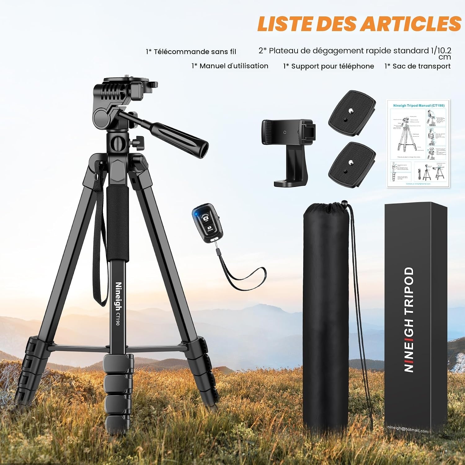 Trépied photo vidéo 190 cm noir - 31% de remise