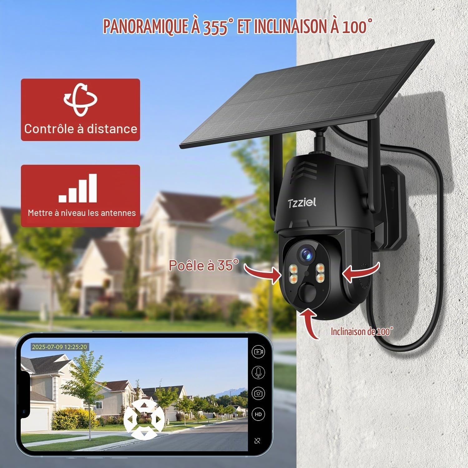 Caméra de surveillance extérieure 4G 1080p - 32 Go - 32% de remise