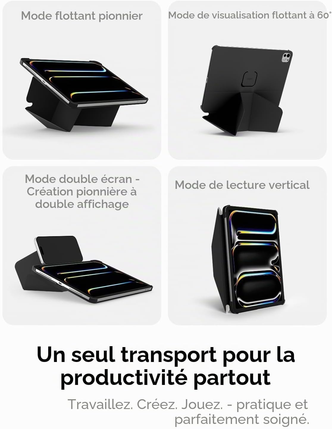 Étui folio magnétique iPad Pro 11" (2025/2024) - Noir - 33% de remise