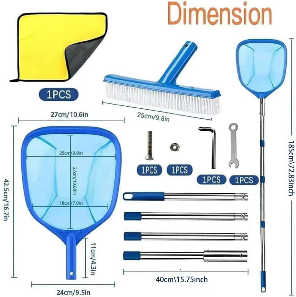 Kit entretien piscine spa étang mât 187cm bleu gris taille S - 24% de remise
