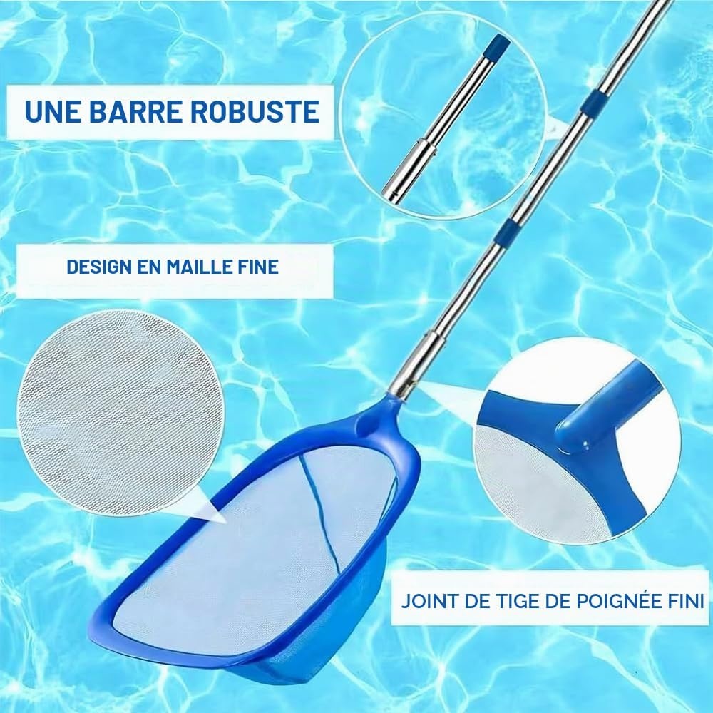 Kit entretien piscine spa étang mât 187cm bleu gris taille S - 24% de remise