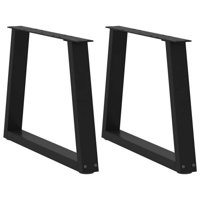 Vidaxl Pieds de table basse en V 70 cm en acier noir - 32% de remise