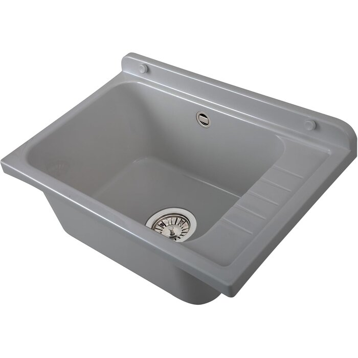 Bac de lavage mural 58x38 cm - Gris - 33% de remise