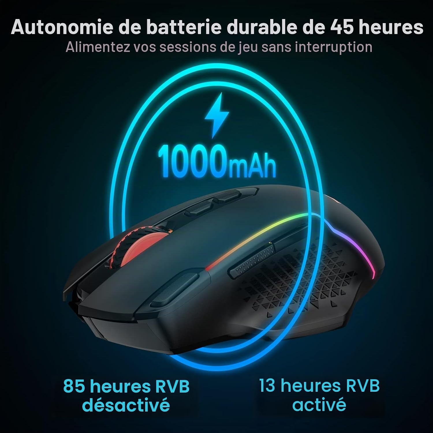 Souris Gaming Sans Fil 10000 DPI RGB - 31% de remise