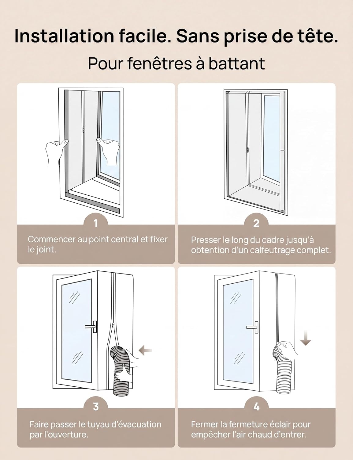 Joint de fenêtre universel 400 cm - Climatiseur mobile - 30% de remise