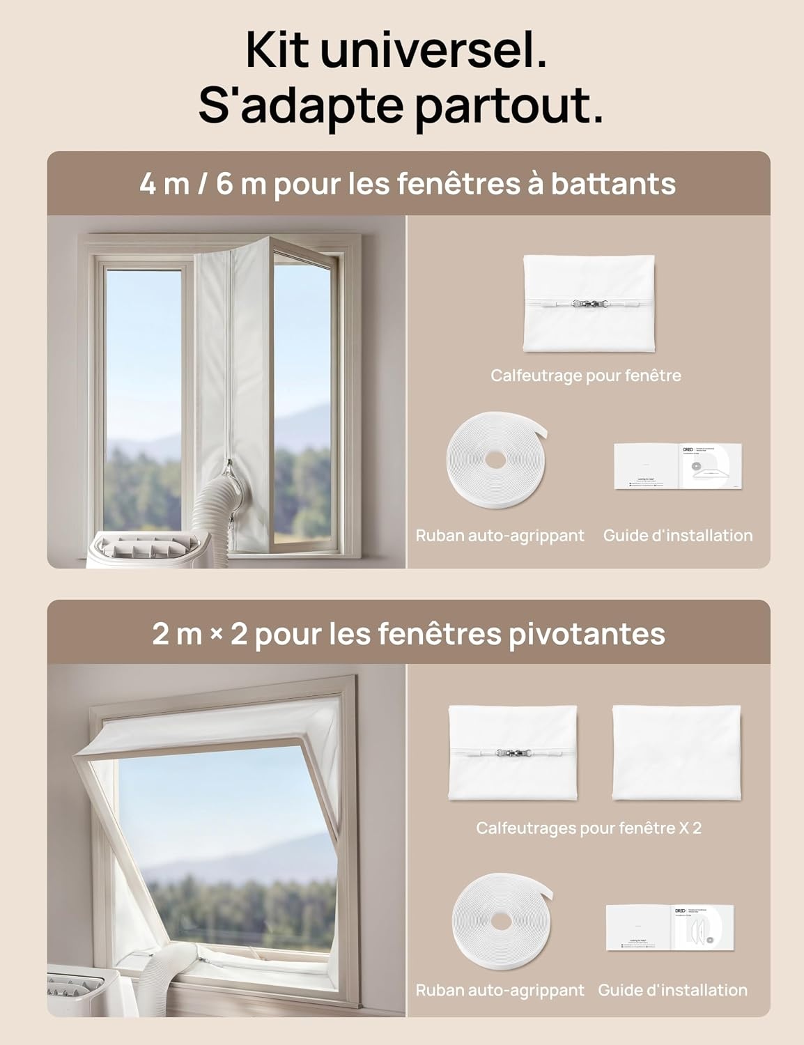 Joint de fenêtre universel 400 cm - Climatiseur mobile - 30% de remise