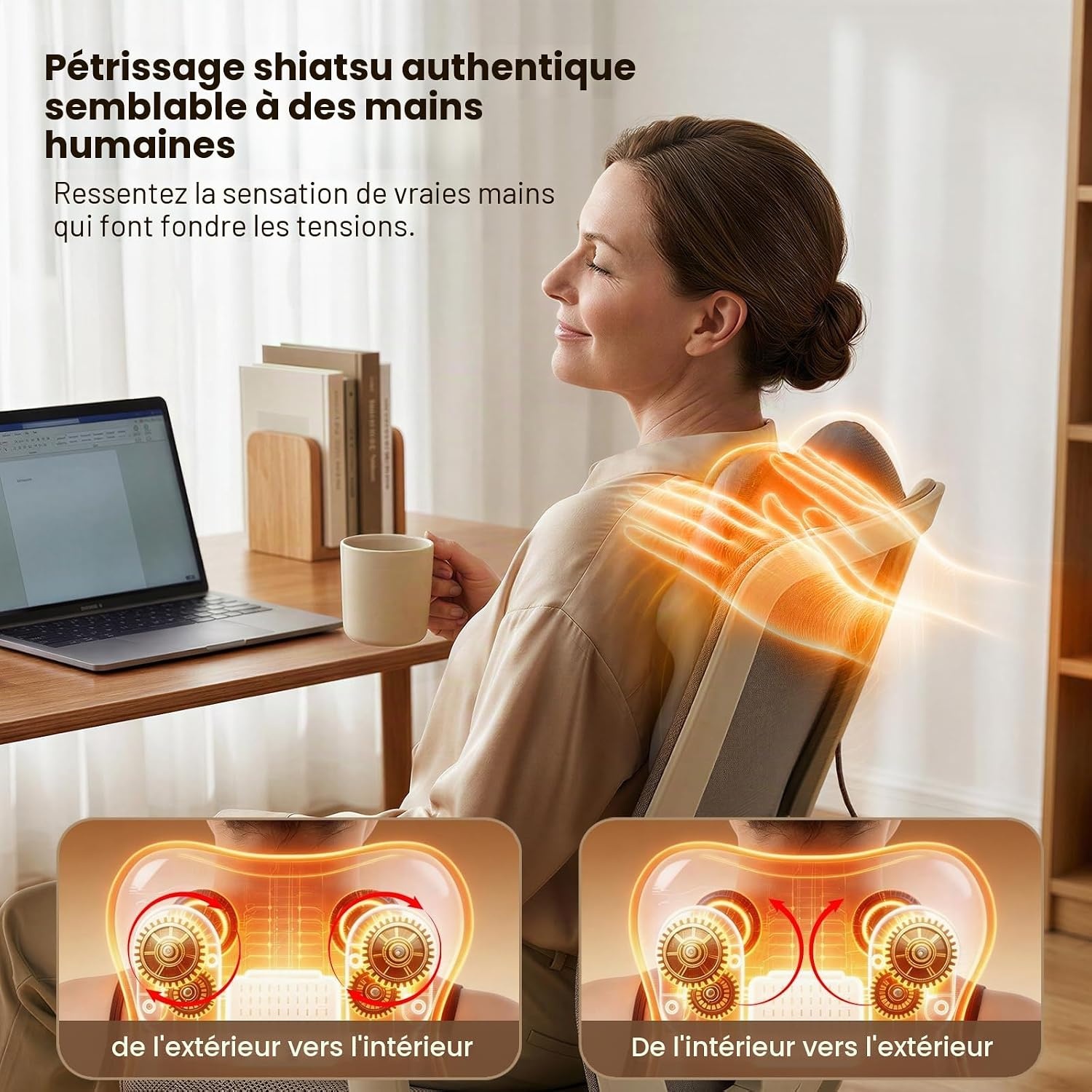Appareil de massage Shiatsu chauffant - 34% de remise