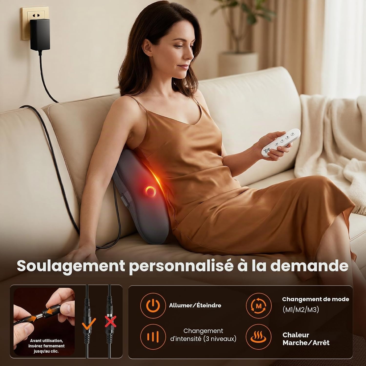 Appareil de massage Shiatsu chauffant - 34% de remise
