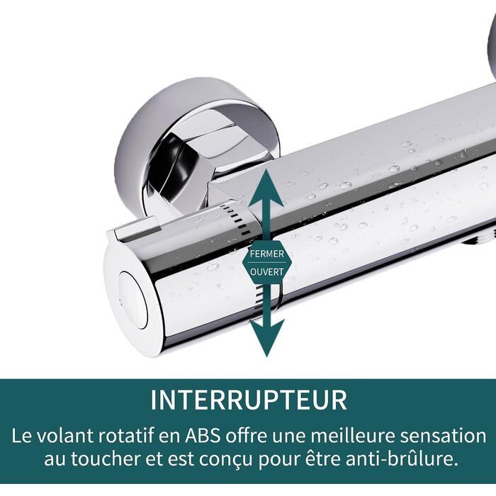 Mitigeur thermostatique de douche Chrome S - 33% de remise