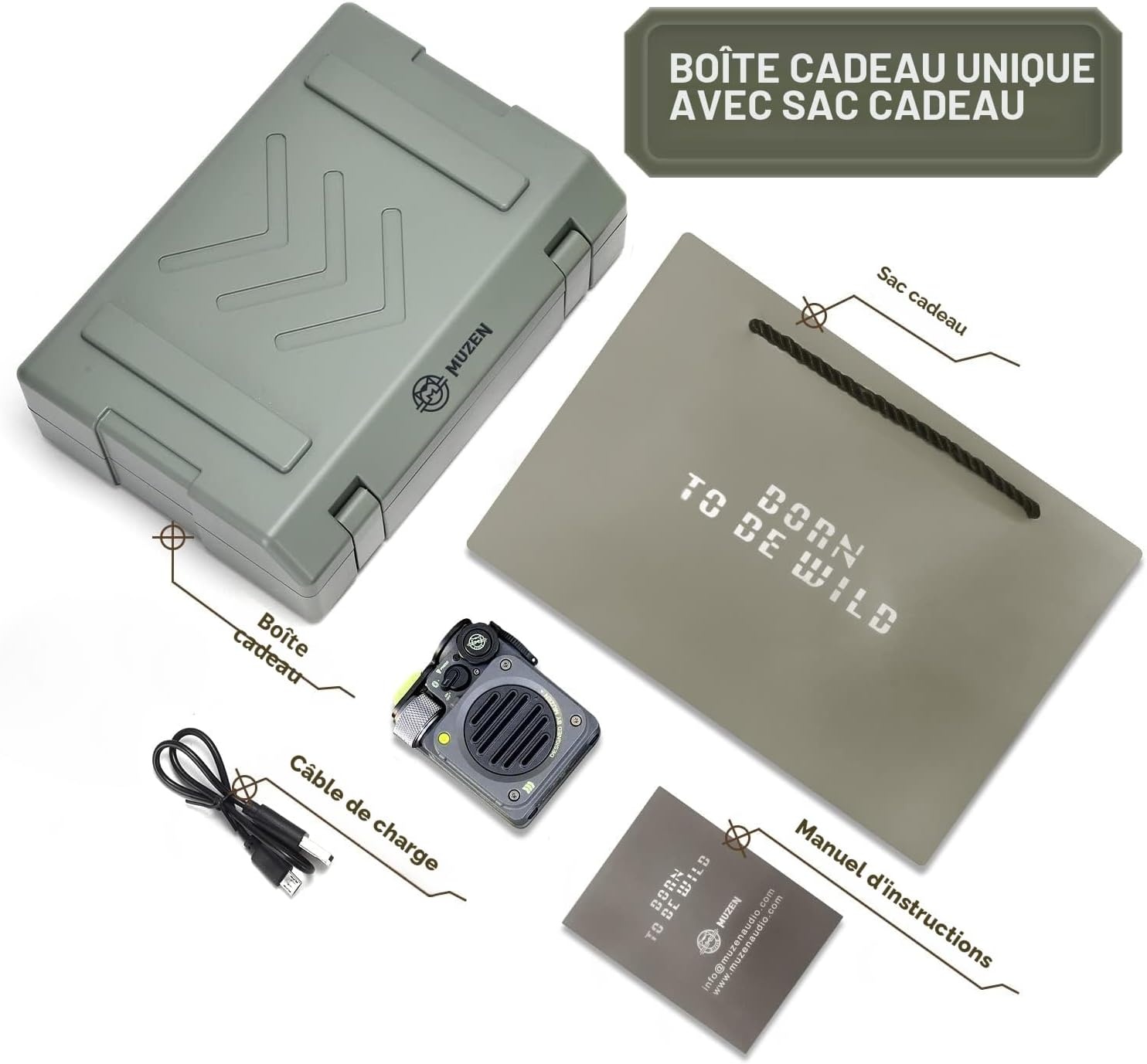 Mini Enceinte Bluetooth Étanche avec Lampe - Gris - 34% de remise