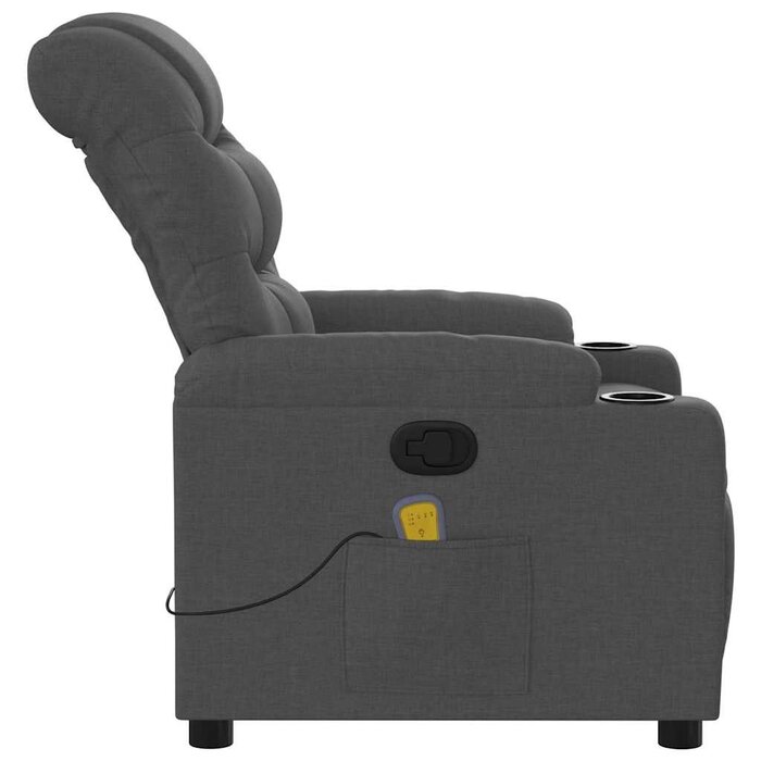 Vidaxl Fauteuil de massage inclinable en tissu gris foncé - 35% de remise