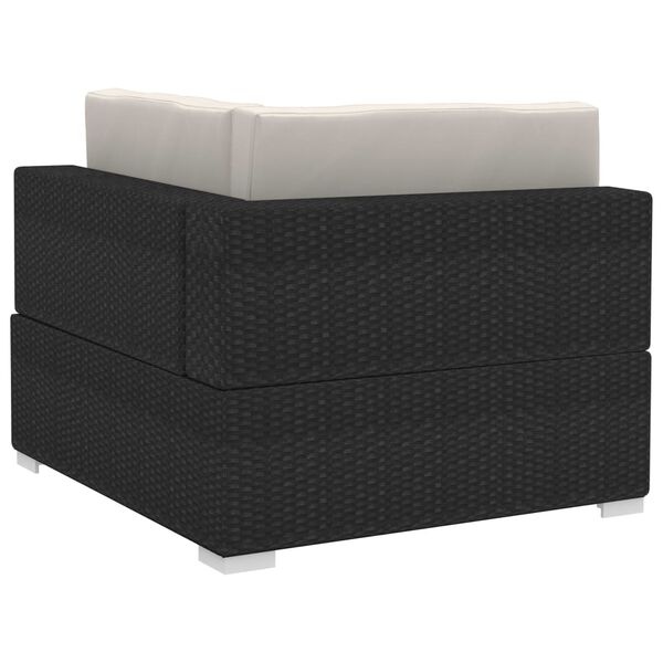Vidaxl Ensemble 2 canapés d'angle en rotin PE noir - 34% de remise