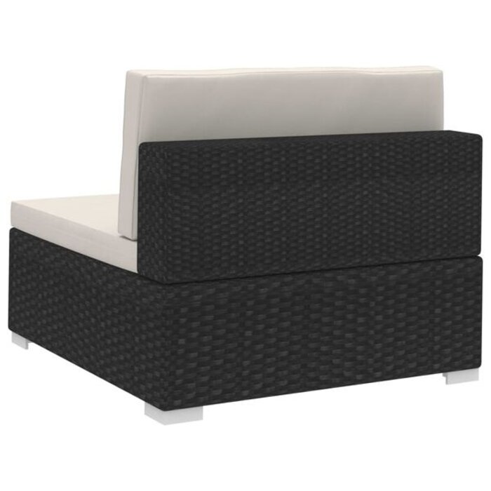 Vidaxl Ensemble 2 canapés d'angle en rotin PE noir - 34% de remise