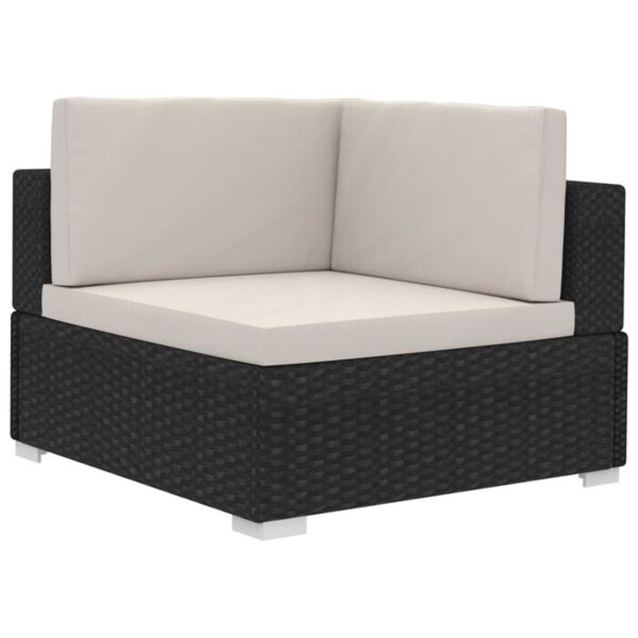 Vidaxl Ensemble 2 canapés d'angle en rotin PE noir - 34% de remise