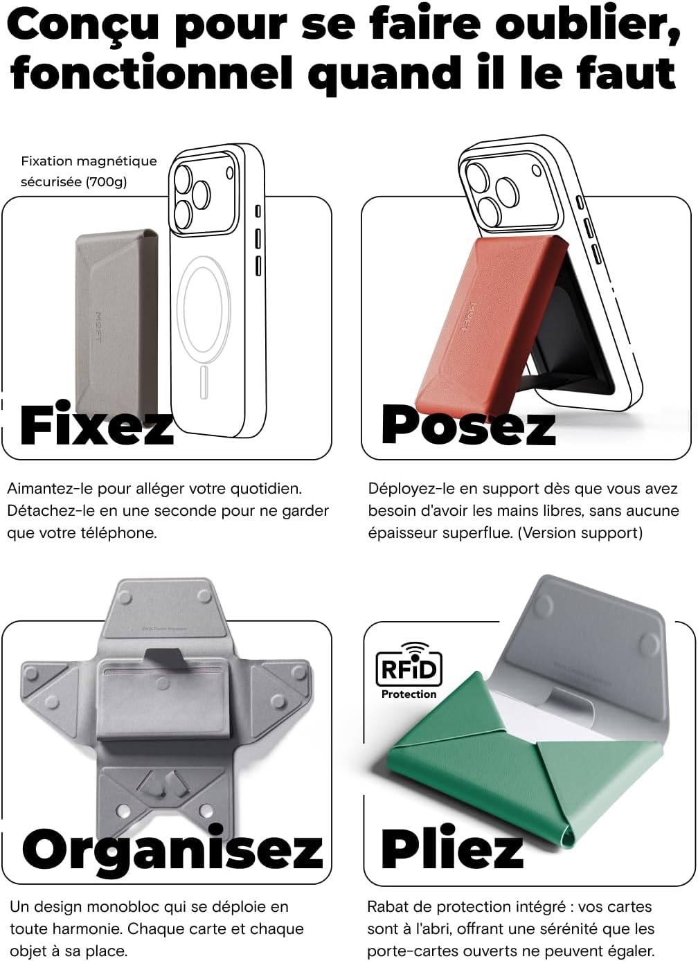 Portefeuille magnétique MagSafe avec support - 33% de remise
