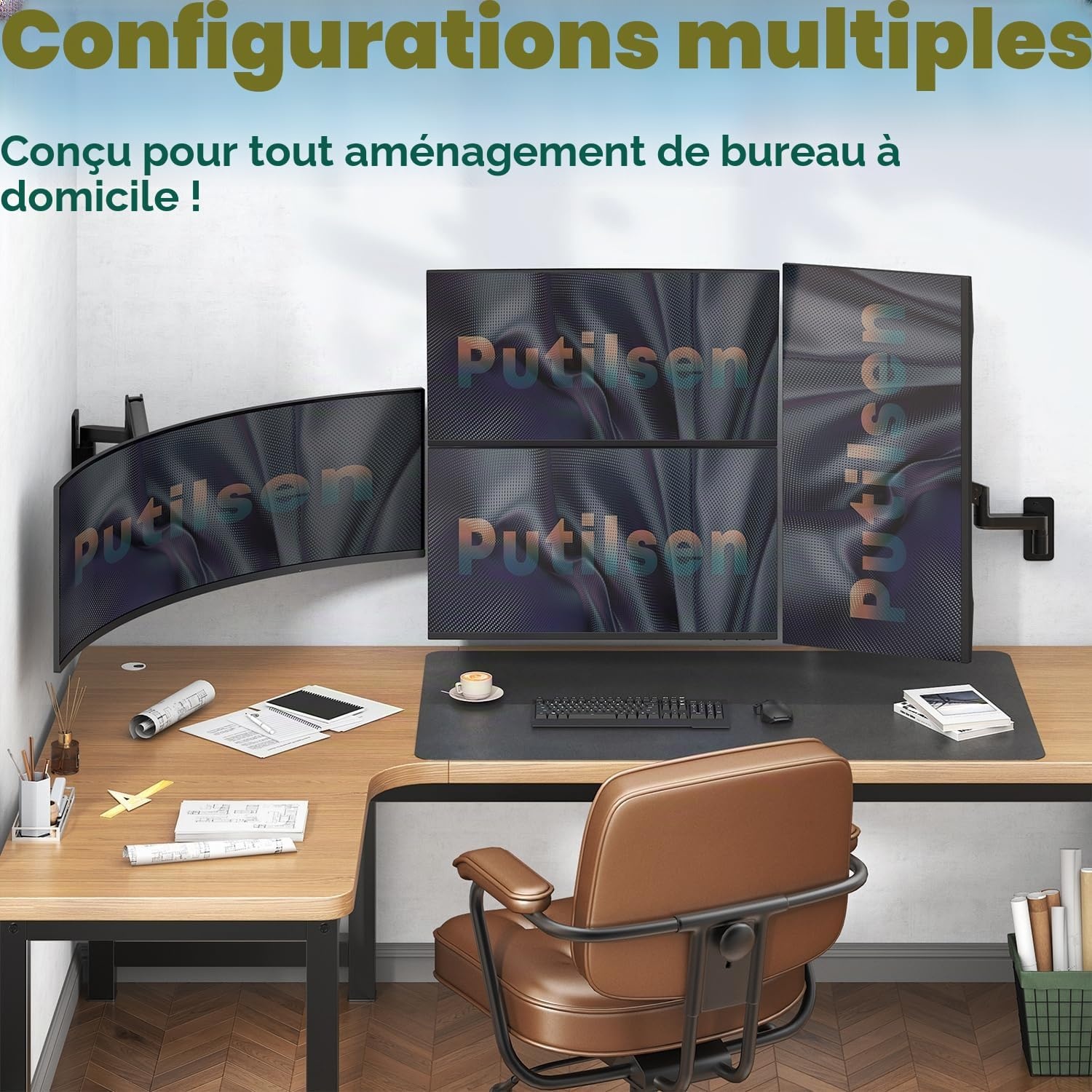 Support mural articulé pour écran 17-57 pouces - 33% de remise