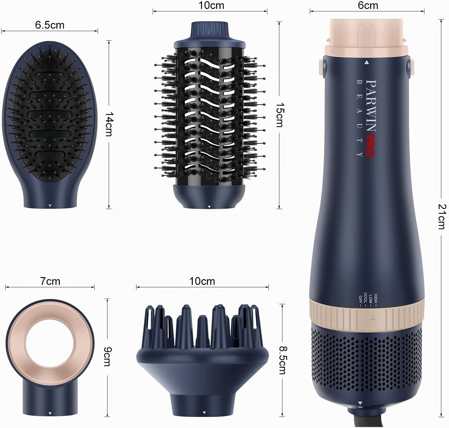 Brosse soufflante 4-en-1 - Bleu prussien - 34% de remise