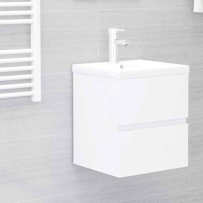 Vidaxl Meuble sous-lavabo blanc compact - 33% de remise