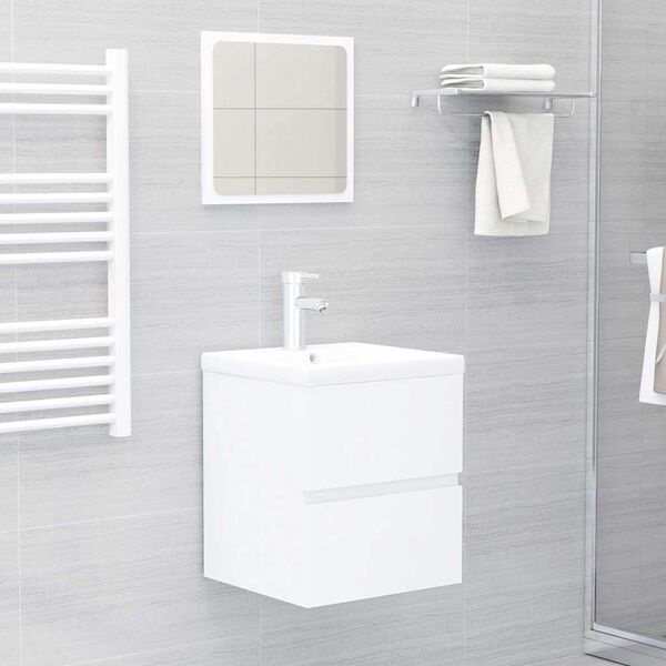 Vidaxl Meuble sous-lavabo blanc compact - 33% de remise