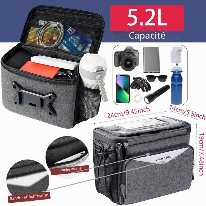 Sacoche de guidon 5,2L - Zwart - Taille S - 31% de remise