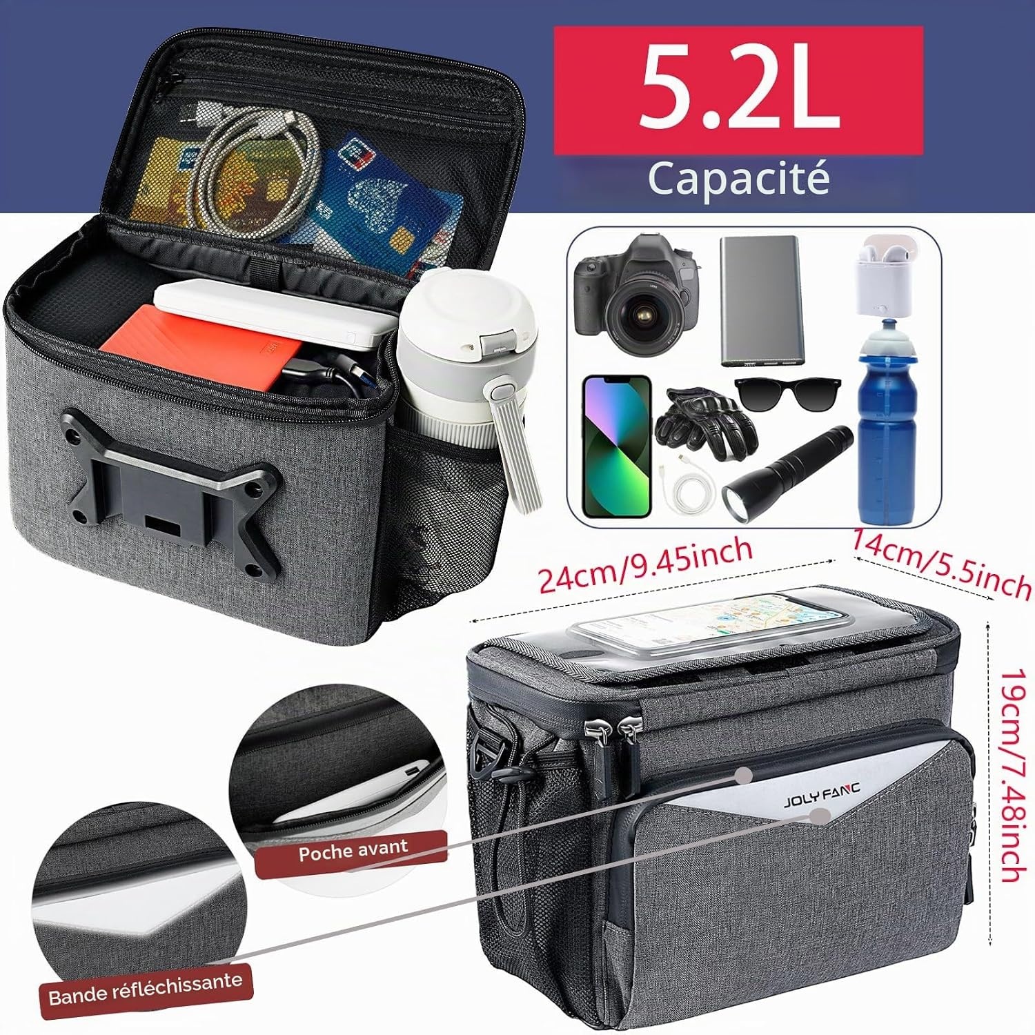 Sacoche de guidon 5,2L - Zwart - Taille S - 31% de remise