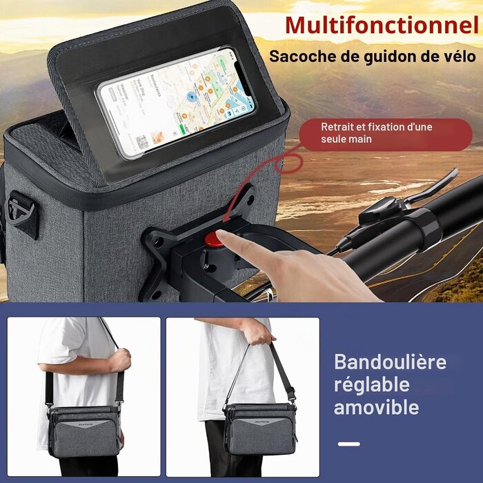 Sacoche de guidon 5,2L - Zwart - Taille S - 31% de remise